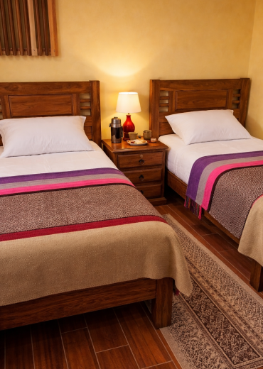 Habitacion doble acogedora de lodge andino